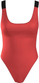 Calvin Klein Intense Power Rib Scoop Swimsuit Korall