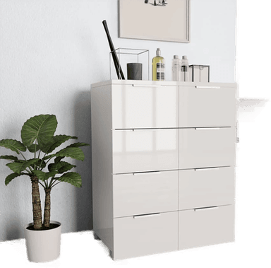 Vidaxl Skjenk høyglans hvit 60x35x80 cm