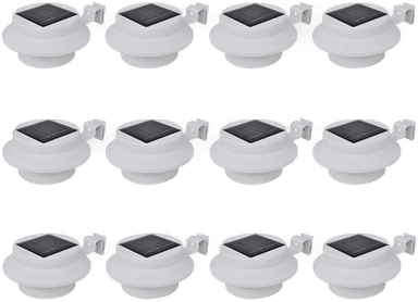 Vidaxl Utendørs soldrevne gjerdelamper 12 stk LED