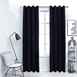 Vidaxl Lystette gardiner fløyel svart 140x225 cm