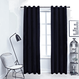 Vidaxl Lystette gardiner fløyel svart 140x245 cm