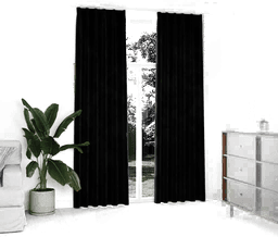 Vidaxl Lystette gardiner fløyel svart 140x245 cm