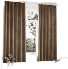 Vidaxl Lystette gardiner fløyel beige 140x175 cm