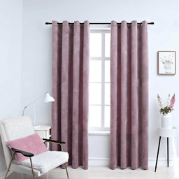Vidaxl Lystette gardiner fløyel antikk rosa 140x245 cm