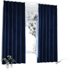 Vidaxl Lystette gardiner fløyel mørkeblå 140x175 cm