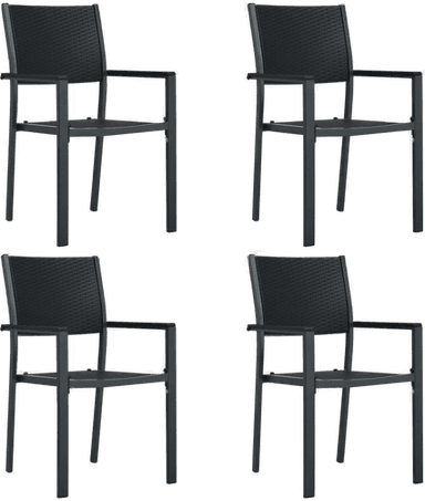 Vidaxl Hagestoler 4 stk svart