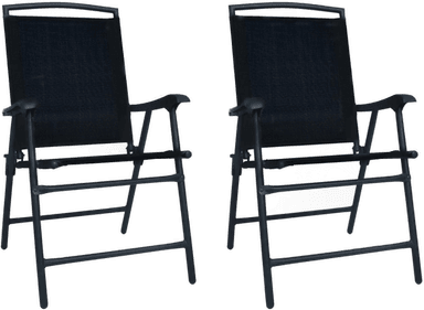 Vidaxl Sammenleggbare hagestoler 2 stk svart