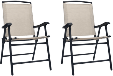 Vidaxl Sammenleggbare hagestoler 2 stk kremhvit