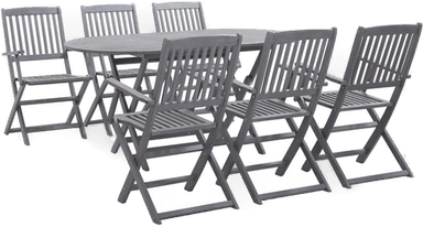 Vidaxl Utendørs spisestue 7 deler