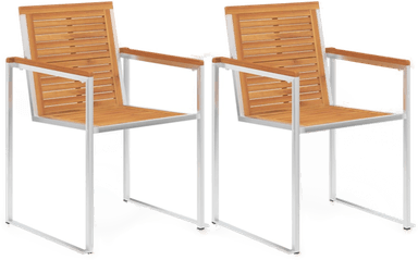 Vidaxl Hagestoler 2 stk akasie rustfritt stål