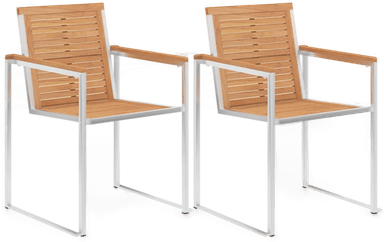 Vidaxl Hagestoler 2 stk teak og rustfritt stål