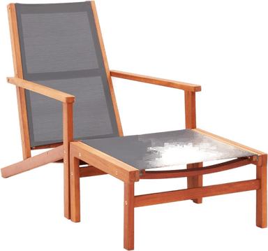 Vidaxl Hagestol med fotstøtte grå