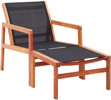 Vidaxl Hagestol med fotstøtte grå