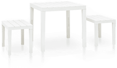 Vidaxl Hagebord med 2 benker hvit