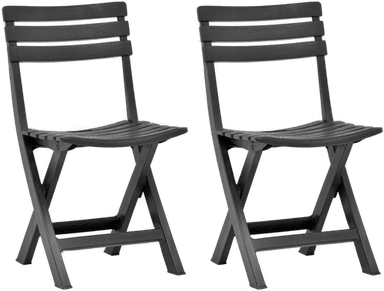 Vidaxl Foldbare hagestoler 2 stk antrasitt