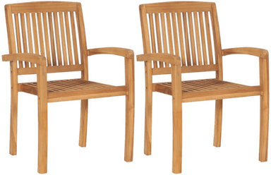 Vidaxl Spisestoler 2 stk heltre teak