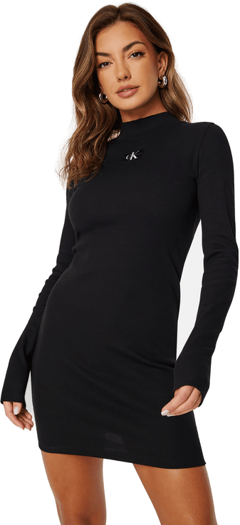 Calvin Klein Jeans Woven Label Rib LS Dress