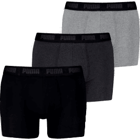 Puma Everyday Boxer 3P Svart/Grå