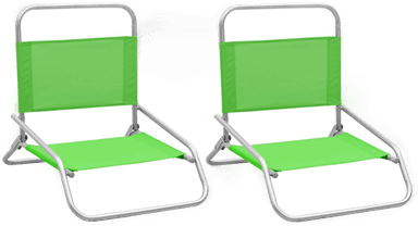 Vidaxl Sammenleggbare strandstoler 2 stk grønn
