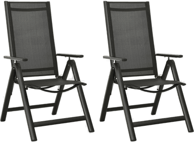 Vidaxl Sammenleggbare hagestoler 2 stk svart