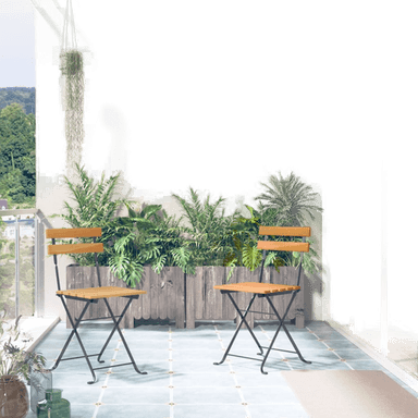 Vidaxl Klappstoler 2 stk stål akasie