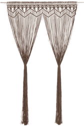 Vidaxl Makramé gardin gråbrun 140x240 cm