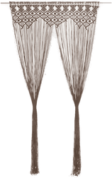 Vidaxl Makramé gardin gråbrun 140x240 cm