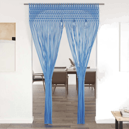 Vidaxl Makramé gardin blå 140x240 cm