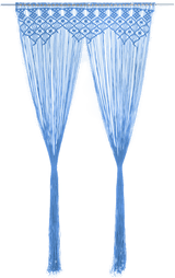 Vidaxl Makramé gardin blå 140x240 cm