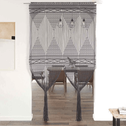 Vidaxl Makramé gardin antrasitt 140x240 cm