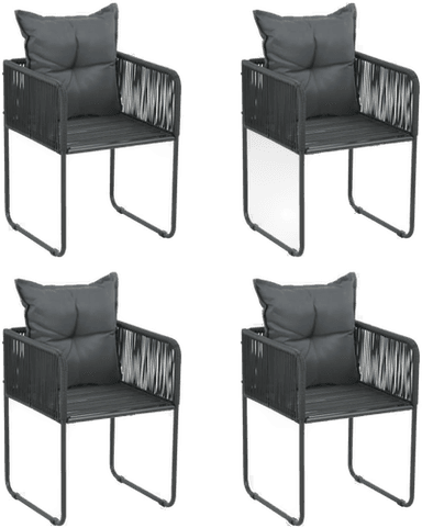 Vidaxl Utestoler med puter 4 stk