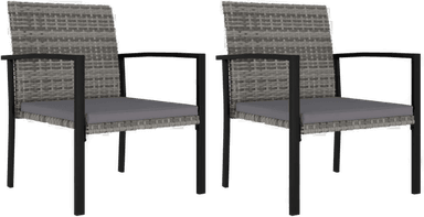Vidaxl Hagespisestoler 2 stk Grå