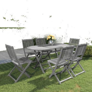 Vidaxl Utendørs spisestue 7 deler