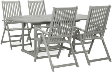 Vidaxl hagespisesett 5-delt heltre akasie