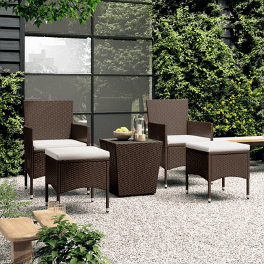 Vidaxl Hagebistrosett 5 deler brun