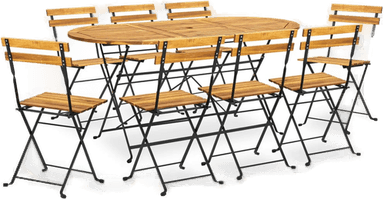 Vidaxl Sammenleggbar spisestue 9 deler
