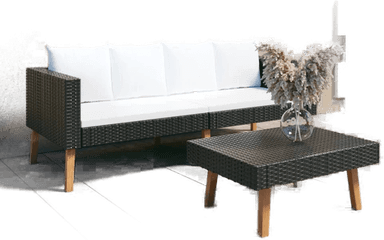 Vidaxl Hagesofagruppe 2 deler svart