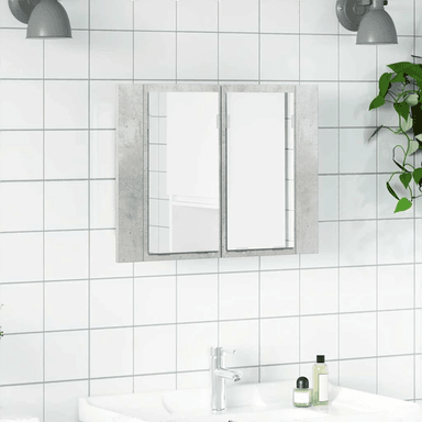 Vidaxl LED-speilskap betonggrå 60x12 cm