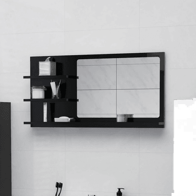 Vidaxl Baderomsspeil svart 90x45 cm