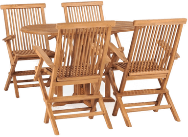 Vidaxl Utendørs spisestue 5 deler teak