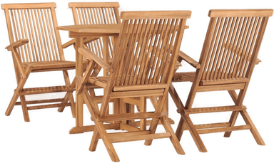 Vidaxl Utendørs spisestue 5 deler teak