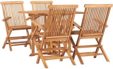 Vidaxl Utendørs spisestue 5 deler teak