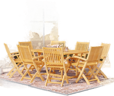 Vidaxl Utendørs spisestue 9 deler