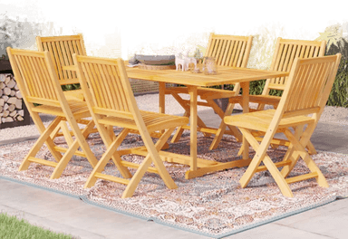 Vidaxl Utendørs spisestue 7 deler