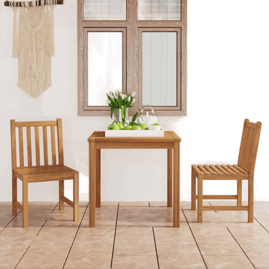 Vidaxl hagespisesett 80x80 cm heltre teak