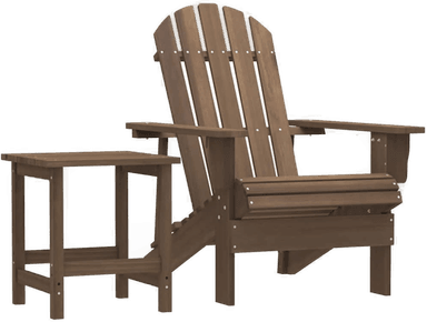 Vidaxl Adirondack hagestol med bord brun