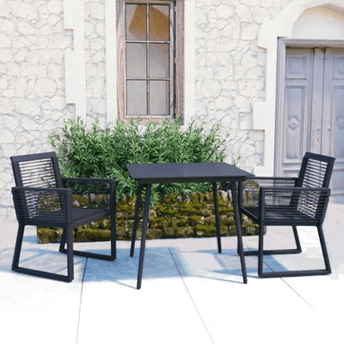 Vidaxl Hagemøbelsett 3 deler svart