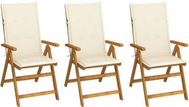 Vidaxl Klappstoler 3 stk med puter
