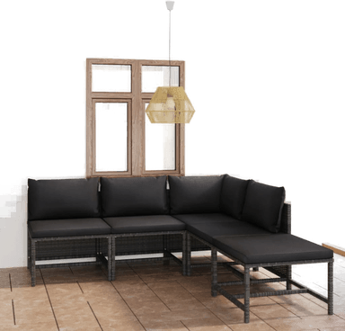 Vidaxl Hagesofagruppe 5 deler grå