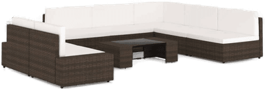 Vidaxl Hagesofagruppe 8 deler brun